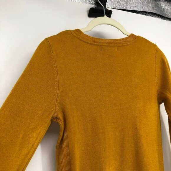 Atmosphere crewneck mustard yellow button shoulder long sleeve sweater  0 - Picture 7 of 16